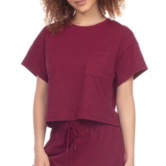 Honeydew Intimates | NWOT Off The Grid Knit Crop Tee in Serenade Red Size Large - Picture 1 of 6